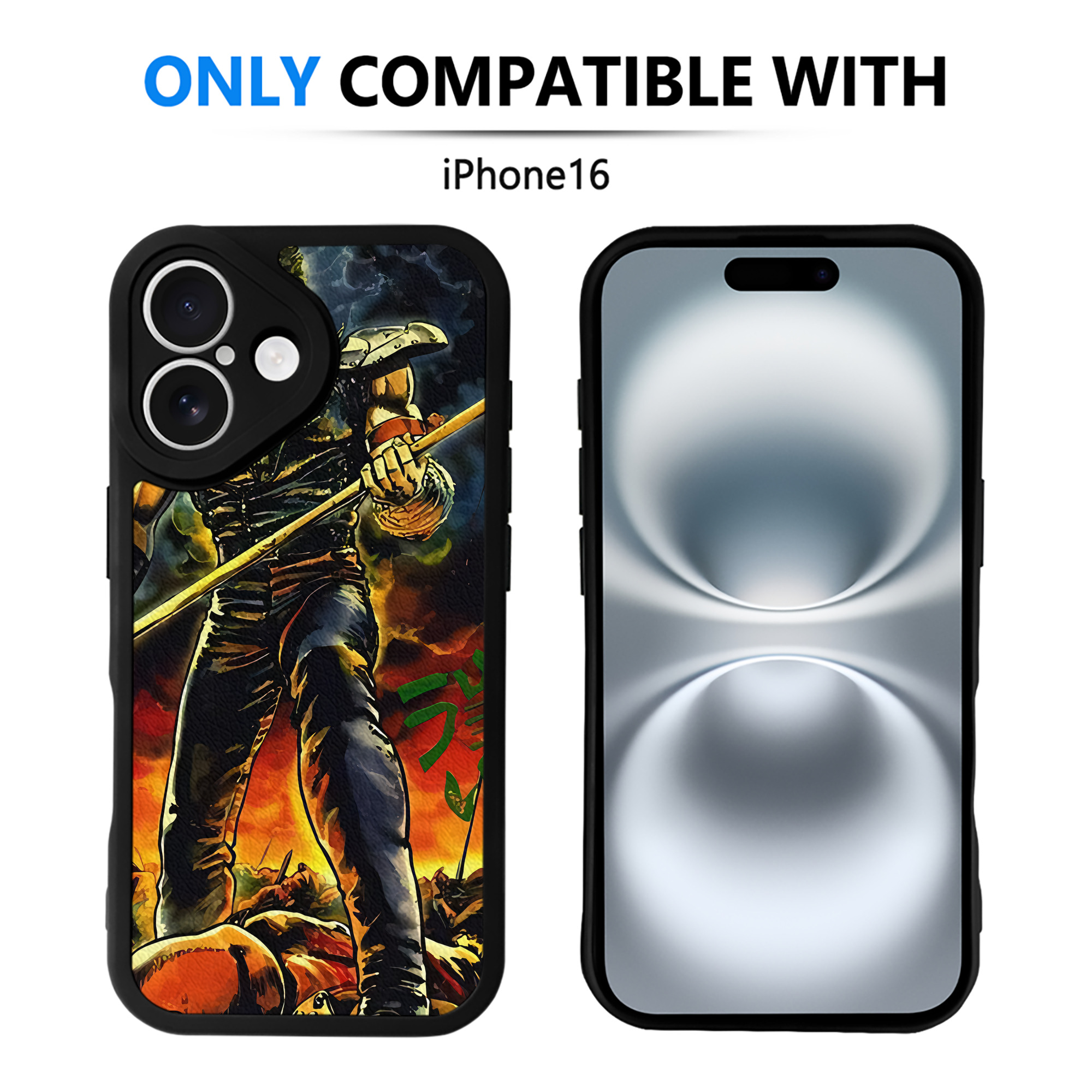 （画像用） 北斗の拳 Fist of the North Star 【iPhone 16シリーズ対応】シリコンスマホケース（レザー調） 材質：シリコン